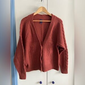 GAP Women's Cable Knit Button Up Cardigan